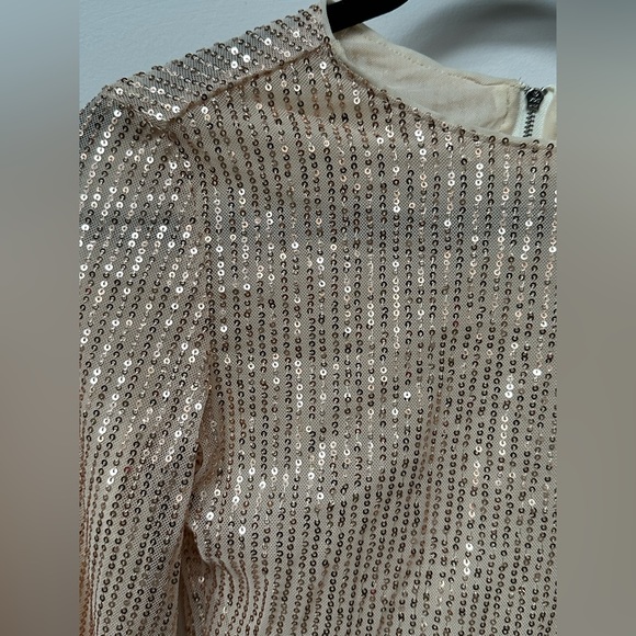 Nude Sequin Long Sleeve Top - Picture 2 of 5
